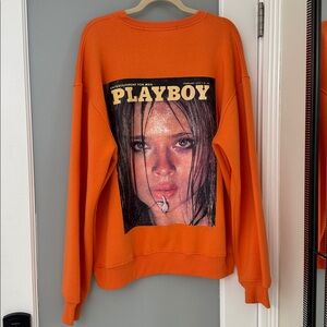 PLAYBOY Orange Crewneck Pullover